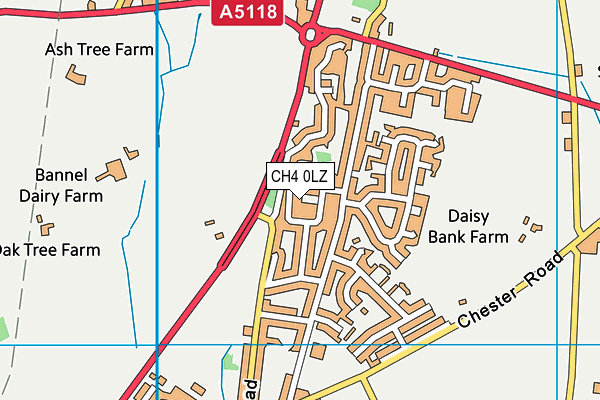 CH4 0LZ map - OS VectorMap District (Ordnance Survey)