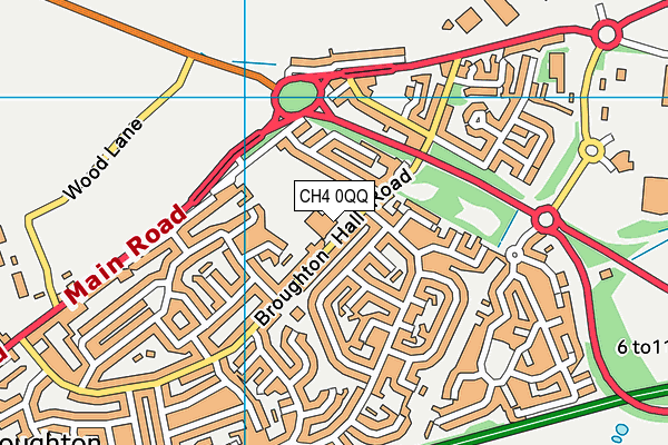 Broughton Primary School map (CH4 0QQ) - OS VectorMap District (Ordnance Survey)