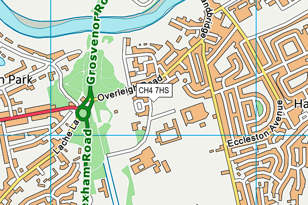 Handbridge map (CH4 7HS) - OS VectorMap District (Ordnance Survey)