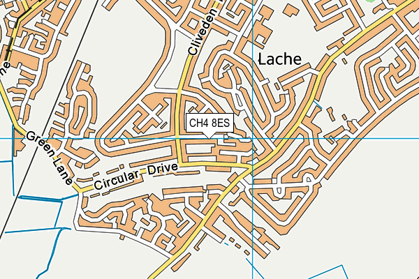 CH4 8ES map - OS VectorMap District (Ordnance Survey)