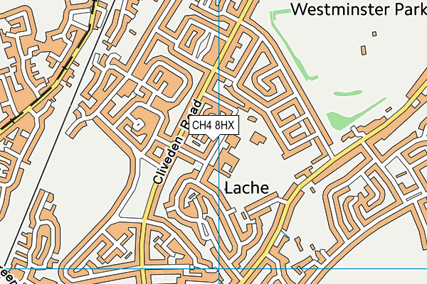 St Clare's Catholic Primary School map (CH4 8HX) - OS VectorMap District (Ordnance Survey)
