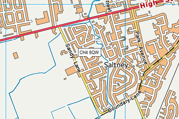 CH4 8QW map - OS VectorMap District (Ordnance Survey)