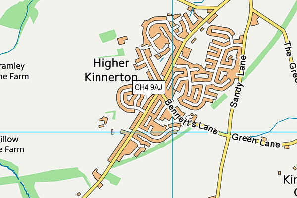 Ysgol Derwen map (CH4 9AJ) - OS VectorMap District (Ordnance Survey)