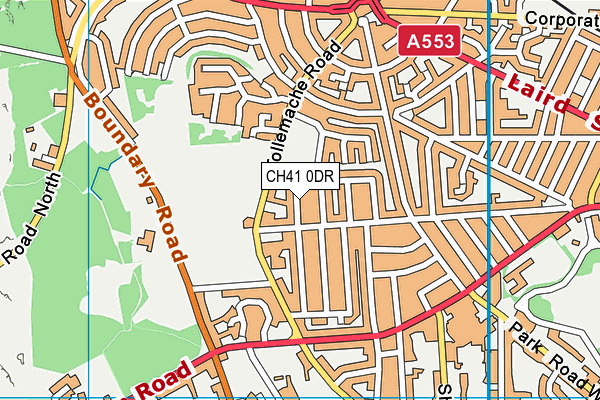 CH41 0DR map - OS VectorMap District (Ordnance Survey)