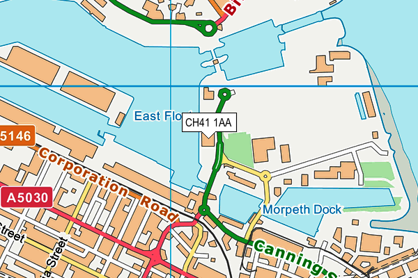 CH41 1AA map - OS VectorMap District (Ordnance Survey)