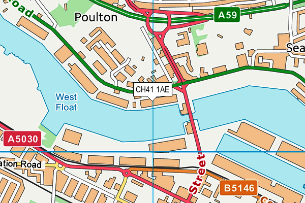 CH41 1AE map - OS VectorMap District (Ordnance Survey)