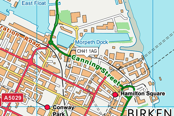 CH41 1AG map - OS VectorMap District (Ordnance Survey)