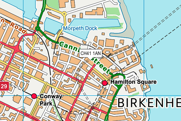 CH41 1AN map - OS VectorMap District (Ordnance Survey)