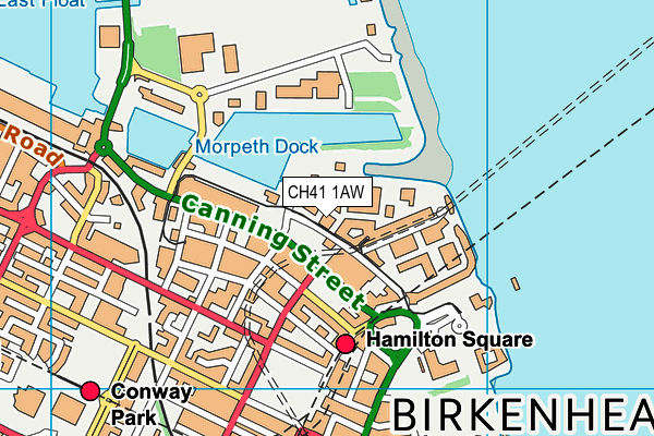 CH41 1AW map - OS VectorMap District (Ordnance Survey)