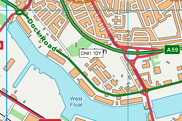 CH41 1DY map - OS VectorMap District (Ordnance Survey)