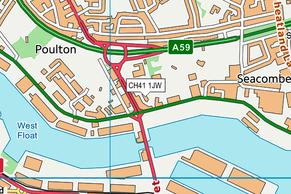 CH41 1JW map - OS VectorMap District (Ordnance Survey)