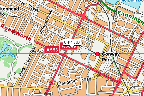 CH41 3JD map - OS VectorMap District (Ordnance Survey)