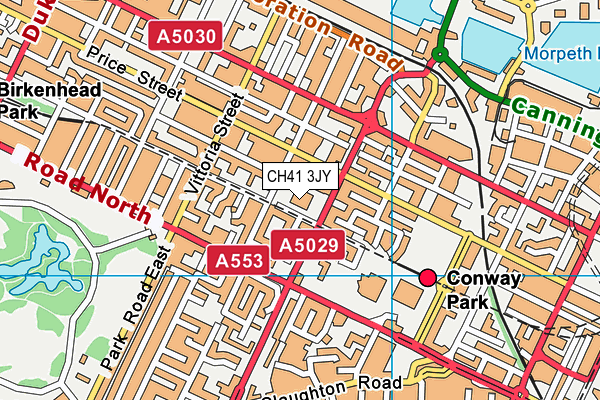 Cathcart Street Primary School map (CH41 3JY) - OS VectorMap District (Ordnance Survey)