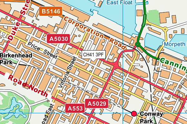 CH41 3PF map - OS VectorMap District (Ordnance Survey)