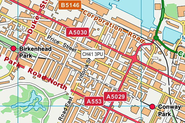 CH41 3PU map - OS VectorMap District (Ordnance Survey)