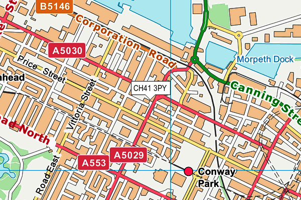 Birkenhead Youth Club map (CH41 3PY) - OS VectorMap District (Ordnance Survey)