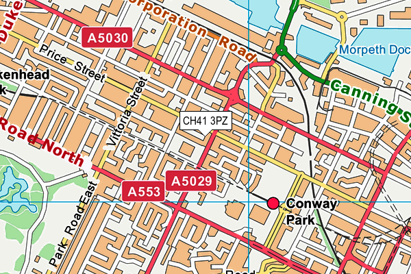 CH41 3PZ map - OS VectorMap District (Ordnance Survey)