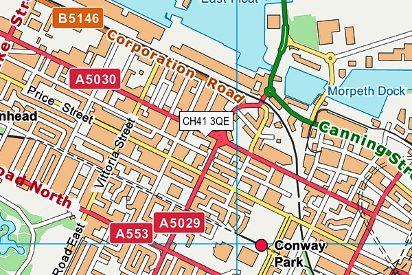 CH41 3QE map - OS VectorMap District (Ordnance Survey)