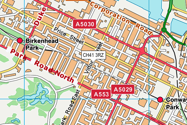 CH41 3RZ map - OS VectorMap District (Ordnance Survey)