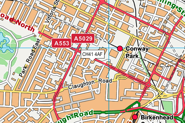 CH41 4AF map - OS VectorMap District (Ordnance Survey)