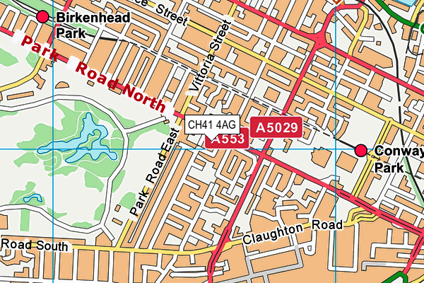 CH41 4AG map - OS VectorMap District (Ordnance Survey)