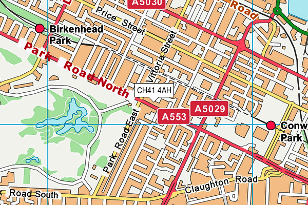 CH41 4AH map - OS VectorMap District (Ordnance Survey)