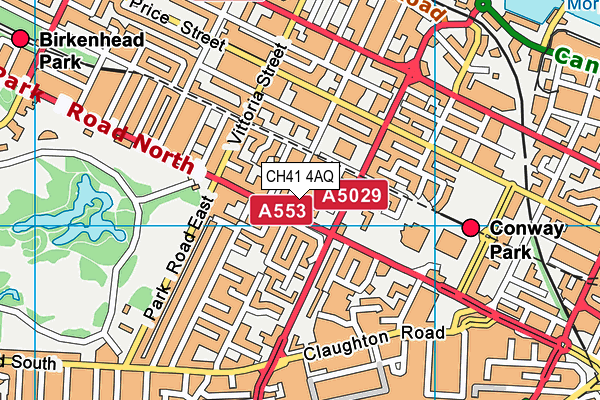 CH41 4AQ map - OS VectorMap District (Ordnance Survey)