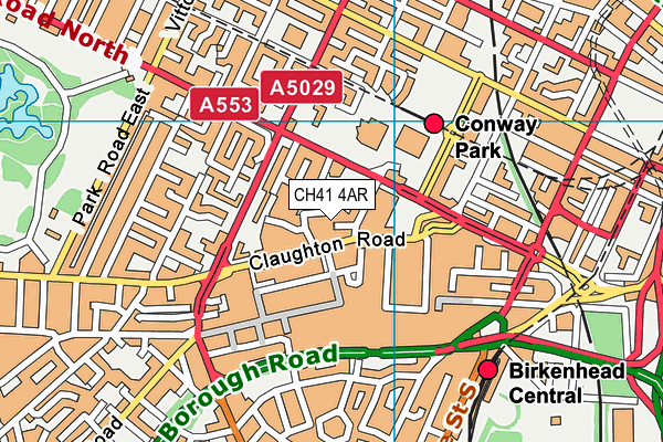 CH41 4AR map - OS VectorMap District (Ordnance Survey)