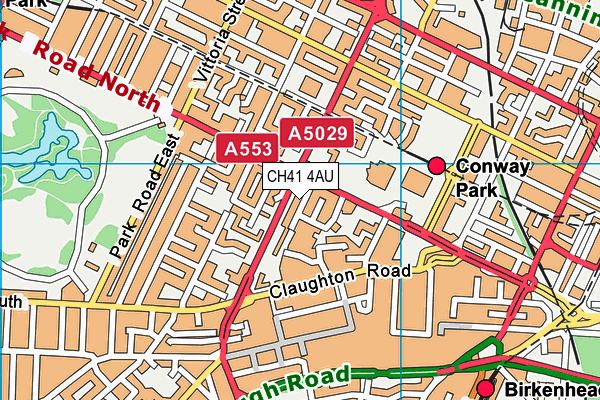 CH41 4AU map - OS VectorMap District (Ordnance Survey)