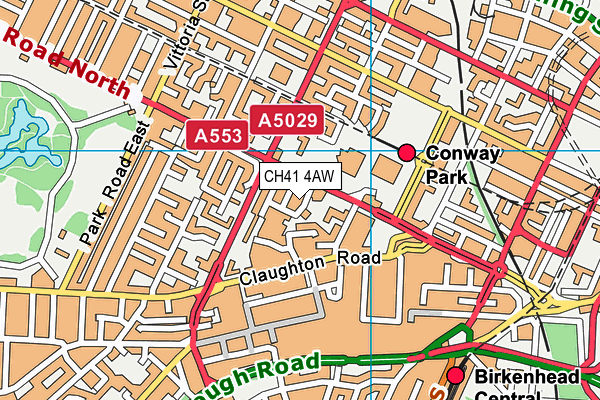 CH41 4AW map - OS VectorMap District (Ordnance Survey)