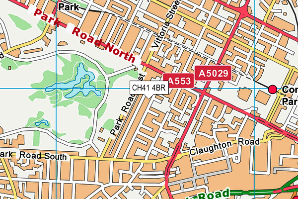 CH41 4BR map - OS VectorMap District (Ordnance Survey)