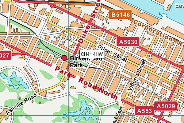 CH41 4HW map - OS VectorMap District (Ordnance Survey)