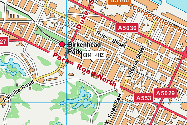 CH41 4HZ map - OS VectorMap District (Ordnance Survey)