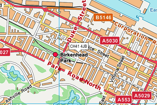 CH41 4JB map - OS VectorMap District (Ordnance Survey)