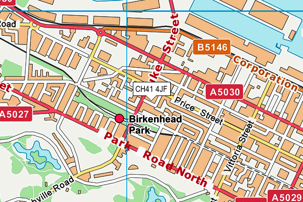 CH41 4JF map - OS VectorMap District (Ordnance Survey)