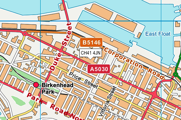 CH41 4JN map - OS VectorMap District (Ordnance Survey)