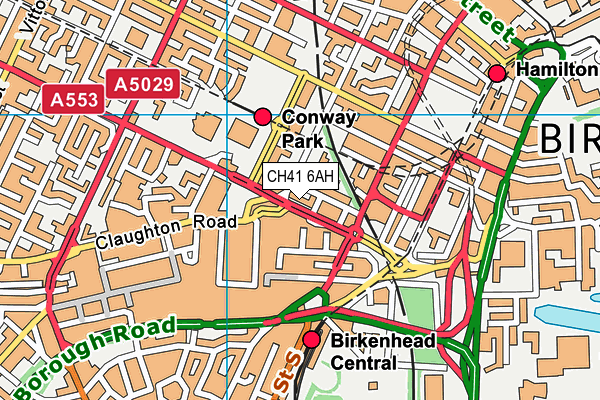 CH41 6AH map - OS VectorMap District (Ordnance Survey)