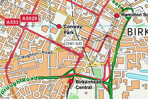 CH41 6JD map - OS VectorMap District (Ordnance Survey)