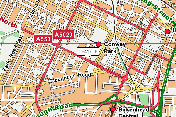 CH41 6JE map - OS VectorMap District (Ordnance Survey)