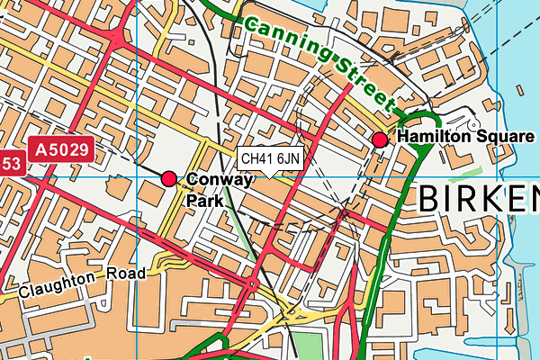 CH41 6JN map - OS VectorMap District (Ordnance Survey)