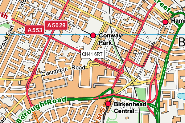 CH41 6RT map - OS VectorMap District (Ordnance Survey)