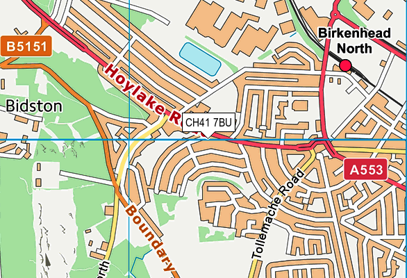 CH41 7BU map - OS VectorMap District (Ordnance Survey)