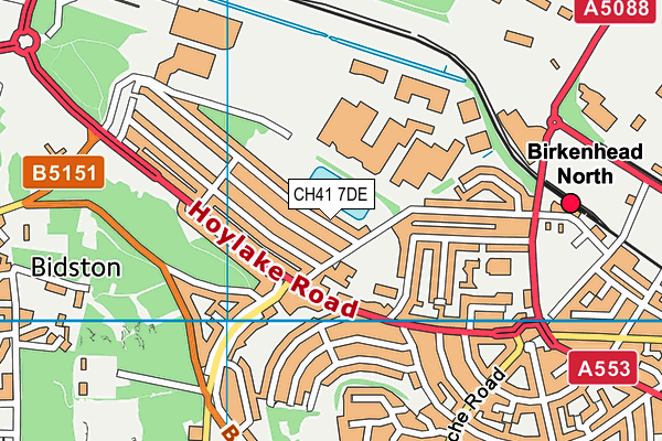 CH41 7DE map - OS VectorMap District (Ordnance Survey)