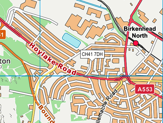 CH41 7DH map - OS VectorMap District (Ordnance Survey)