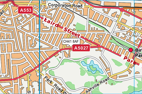 CH41 8AF map - OS VectorMap District (Ordnance Survey)