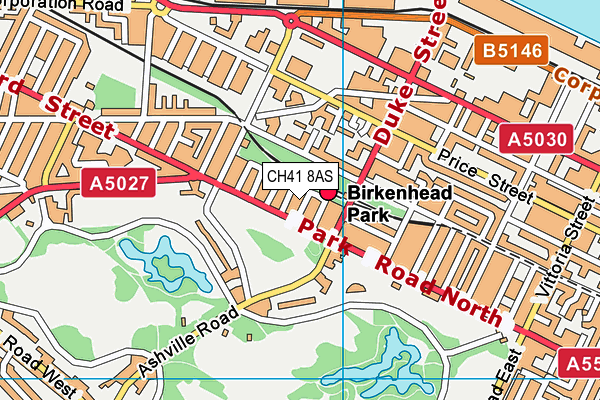 CH41 8AS map - OS VectorMap District (Ordnance Survey)