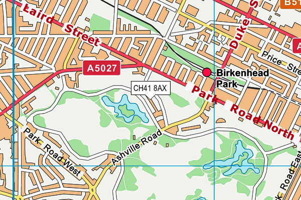 Birkenhead Park map (CH41 8AX) - OS VectorMap District (Ordnance Survey)
