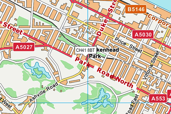 CH41 8BT map - OS VectorMap District (Ordnance Survey)