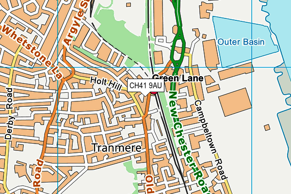 CH41 9AU map - OS VectorMap District (Ordnance Survey)