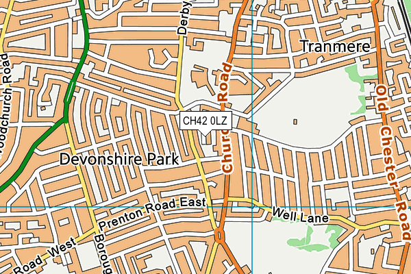 CH42 0LZ map - OS VectorMap District (Ordnance Survey)